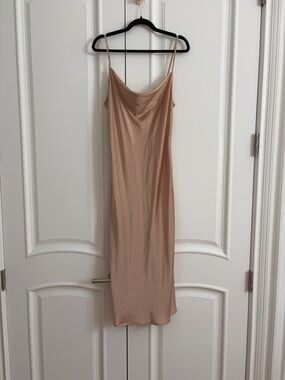 Tahari Nude Slip Midi Dress